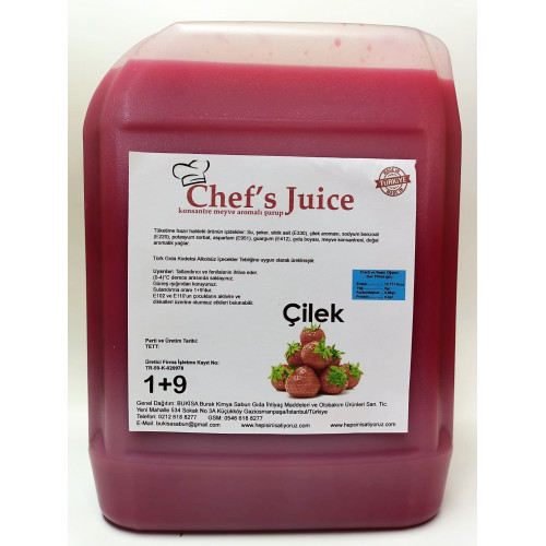 Chef's Juice Konsantre Meyve Aromalı İçecek 1+9 ÇİLEK 5 lt