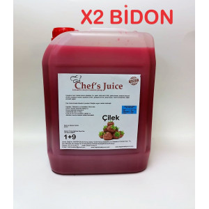 Chef's Juice Konsantre Meyve Aromalı Şurup 1+9 ÇİLEK 5 lt X 2 BİDON