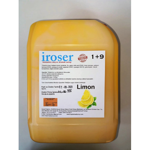 İROSER Konsantre Meyve Aromalı Şurup 1+9 LİMON  5 lt