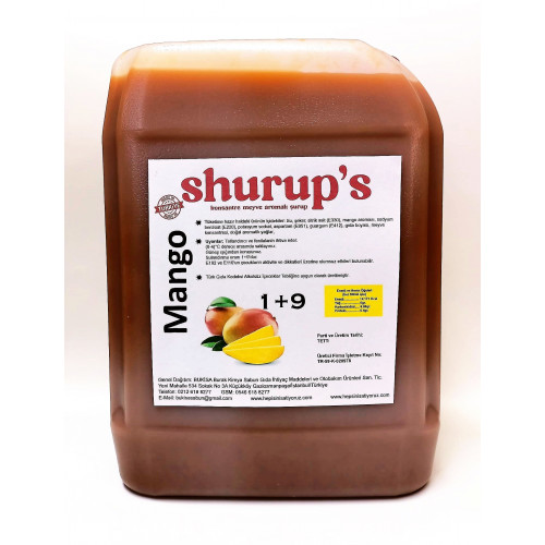 Shurup Konsantre Meyve Aromalı İçecek  5 lt Mango  1+9