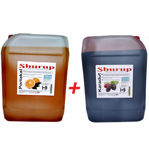 Shurup Konsantre Meyve Aromalı İçecek 2' Li Portakal + Karadut 5,7 kg 1+9